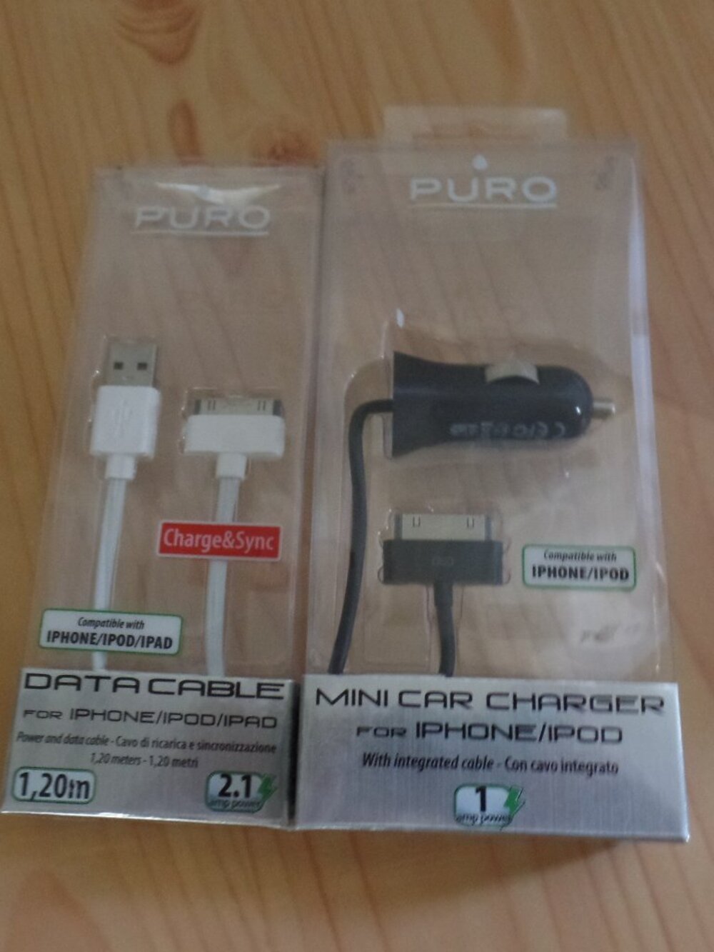30-Pin Apple iPod Cable Dock Connector Cord & Car Charger - NEW Old Stock